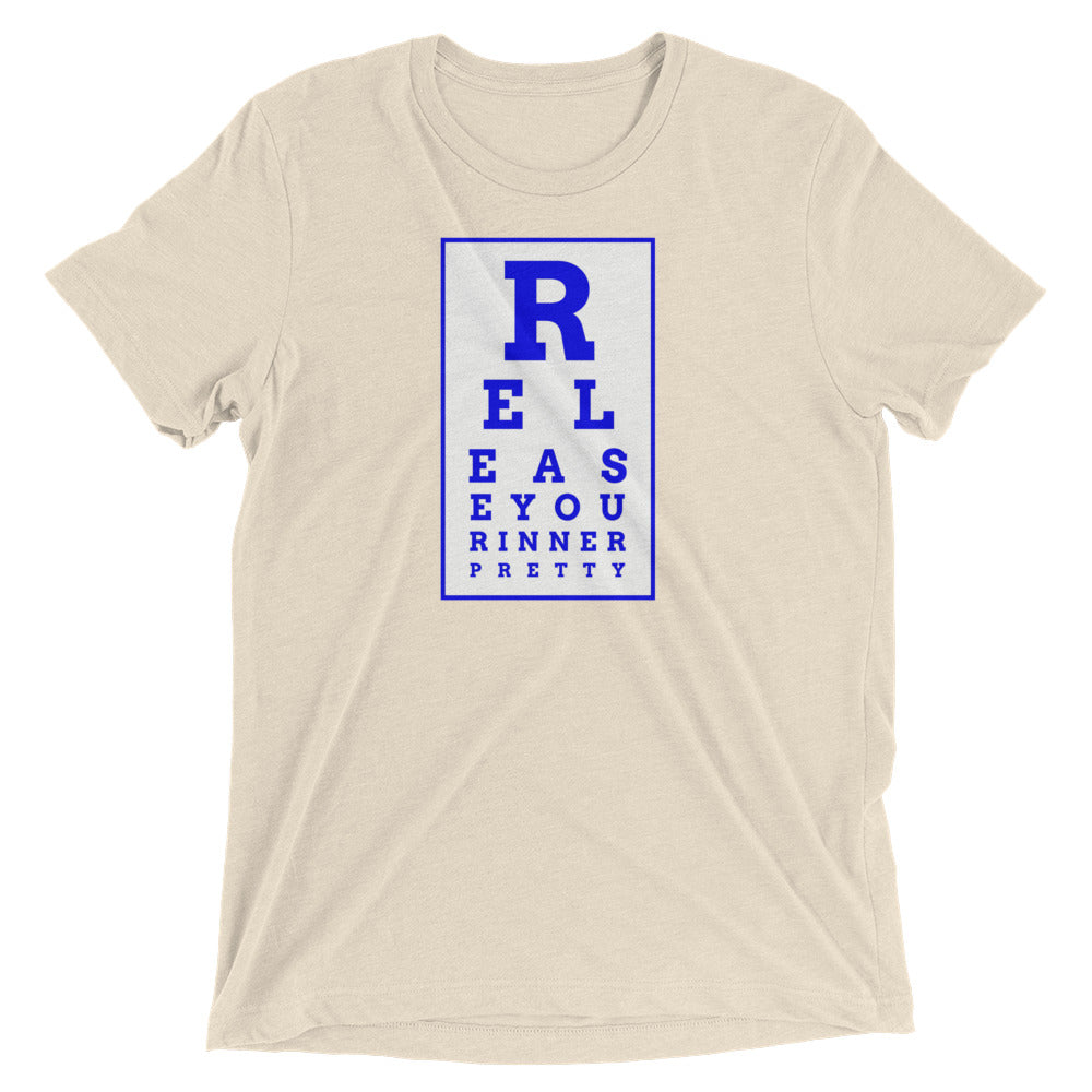 S/C Short-Sleeve Unisex Tri-Blend T-shirt Eye Chart White & Blue