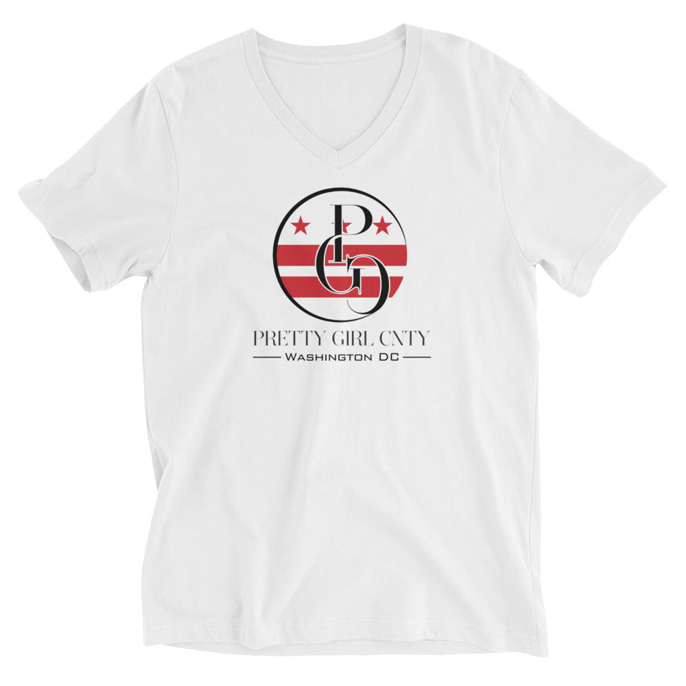 S/C Unisex Short Sleeve V-Neck T-Shirt Washington Black