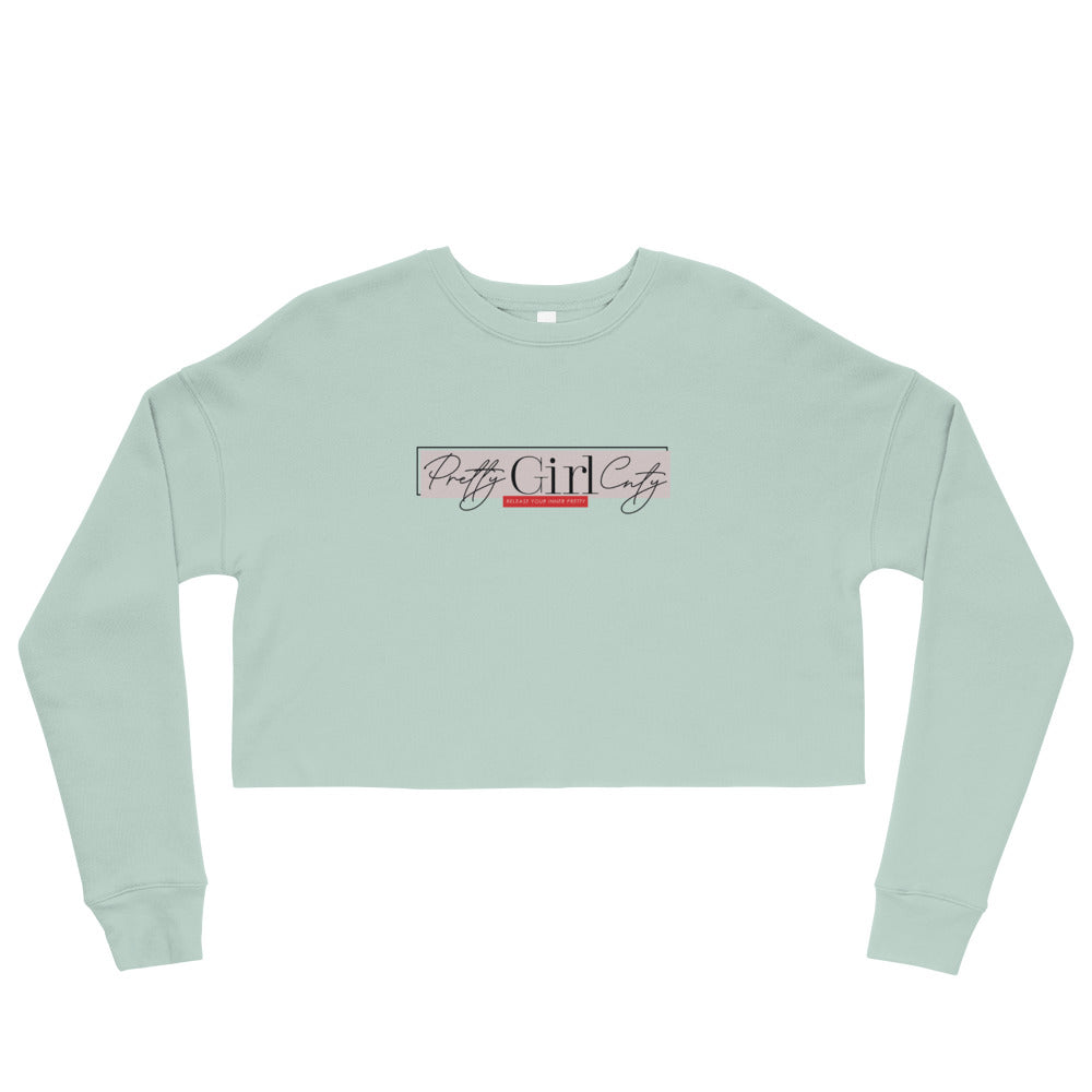 S/C Crop Sweatshirt Pretty Pink Rectangle
