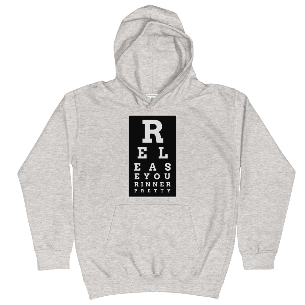 S/C Kids Hoodie Eye Chart White & Black