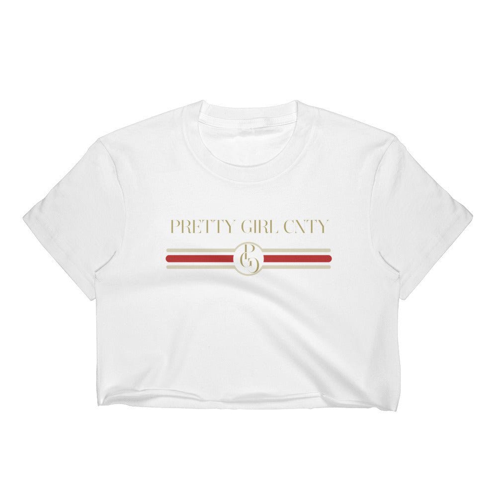 S/C Women’s Crop Tee Stripes Red & White