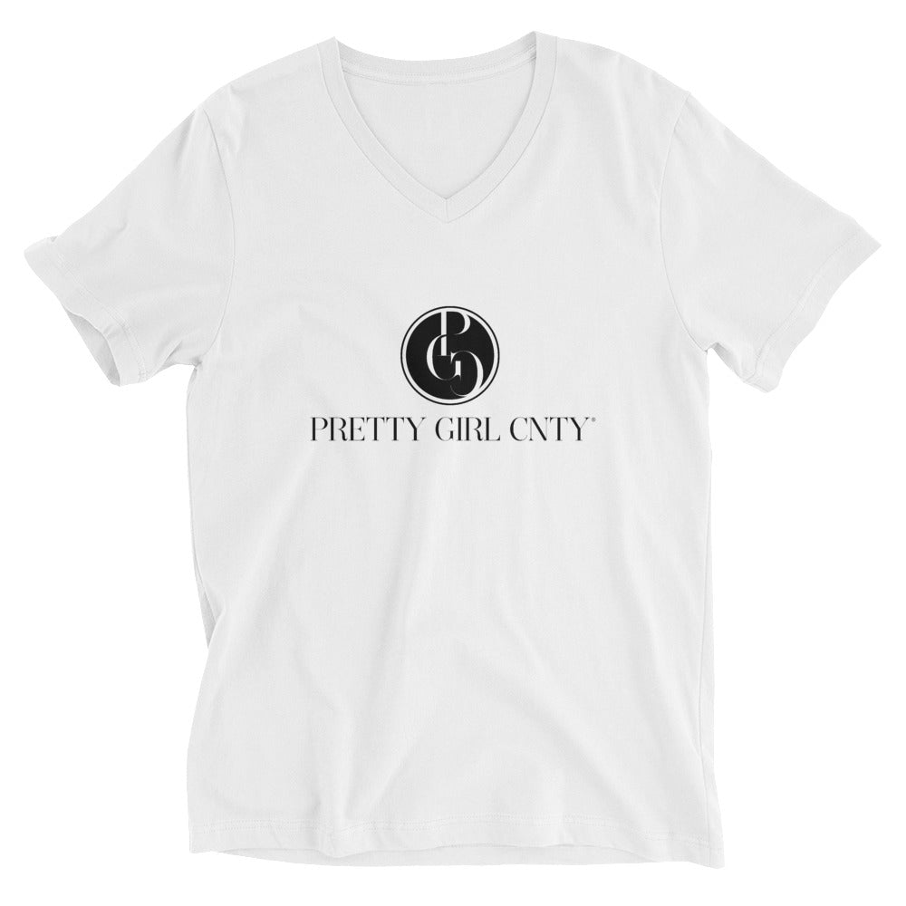 S/C Unisex Short Sleeve V-Neck T-Shirt Signature Logo Black