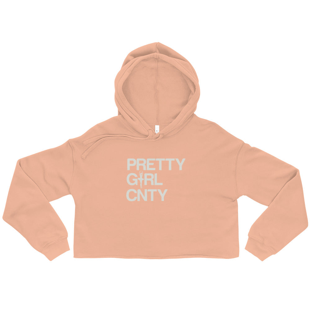 B/C Women’s Crop Hoodie Ballerina Text White