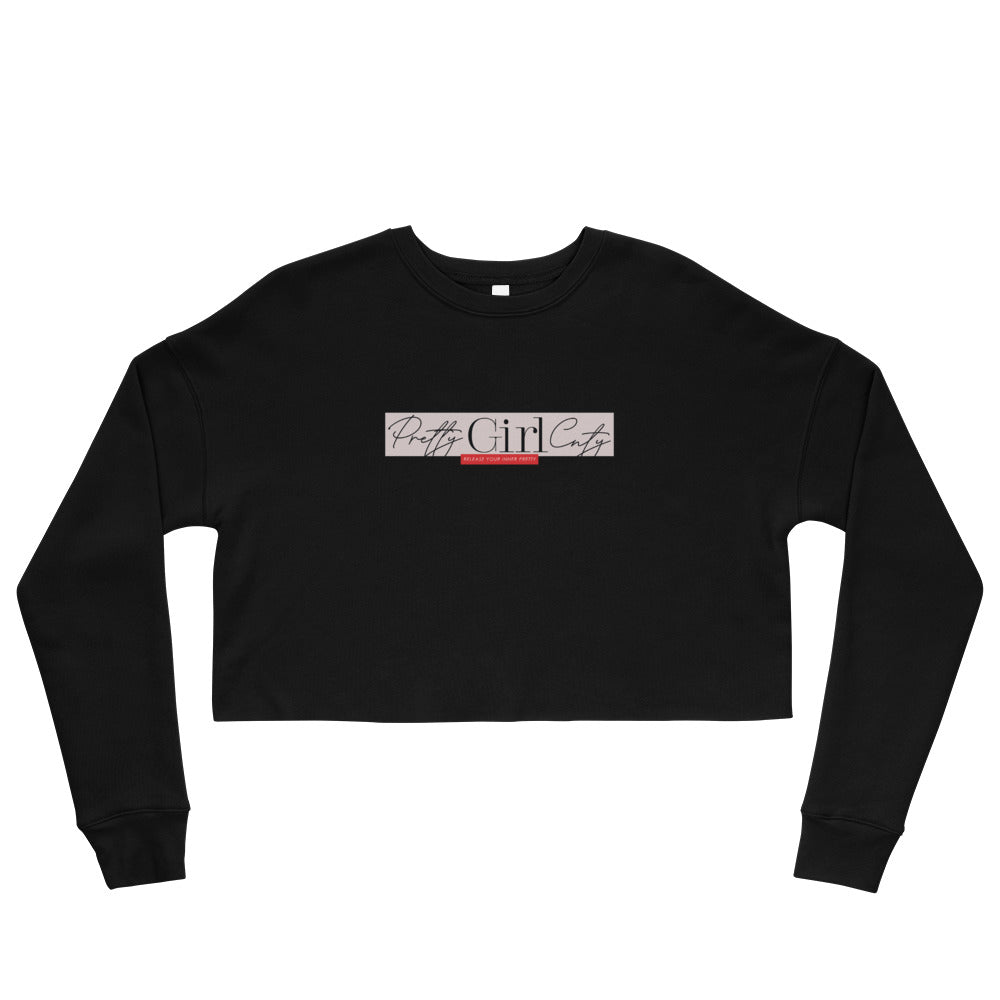 S/C Crop Sweatshirt Pretty Pink Rectangle
