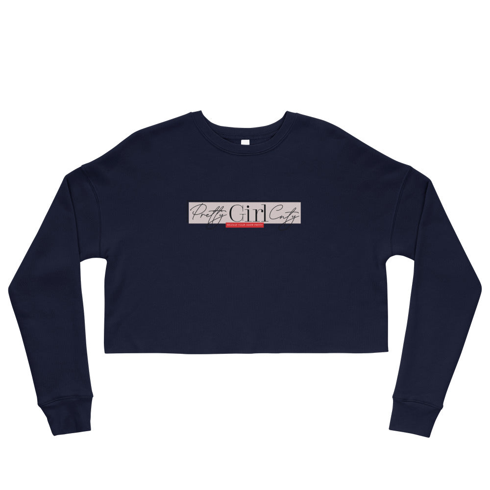 S/C Crop Sweatshirt Pretty Pink Rectangle