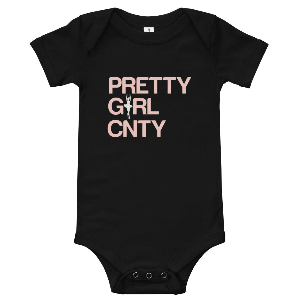 B/C Short sleeve baby bodysuit Ballerina Text Pink