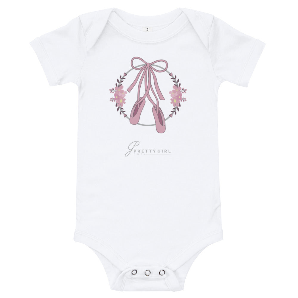 B/C Short sleeve baby bodysuit Ballet Shoe LT