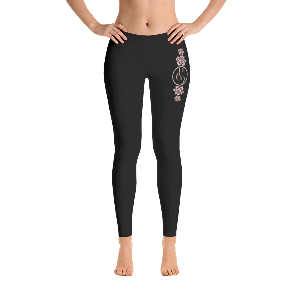 S/C Women's Cut & Sew Leggings Floral Logo Light pink
