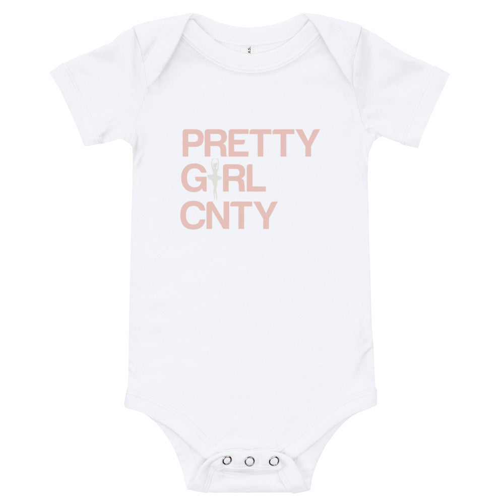 B/C Short sleeve baby bodysuit Ballerina Text Pink