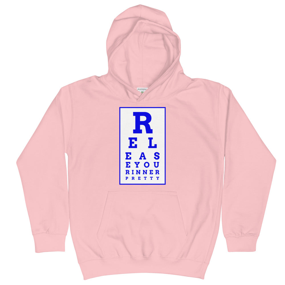 S/C Kids Hoodie Eye Chart White & Blue