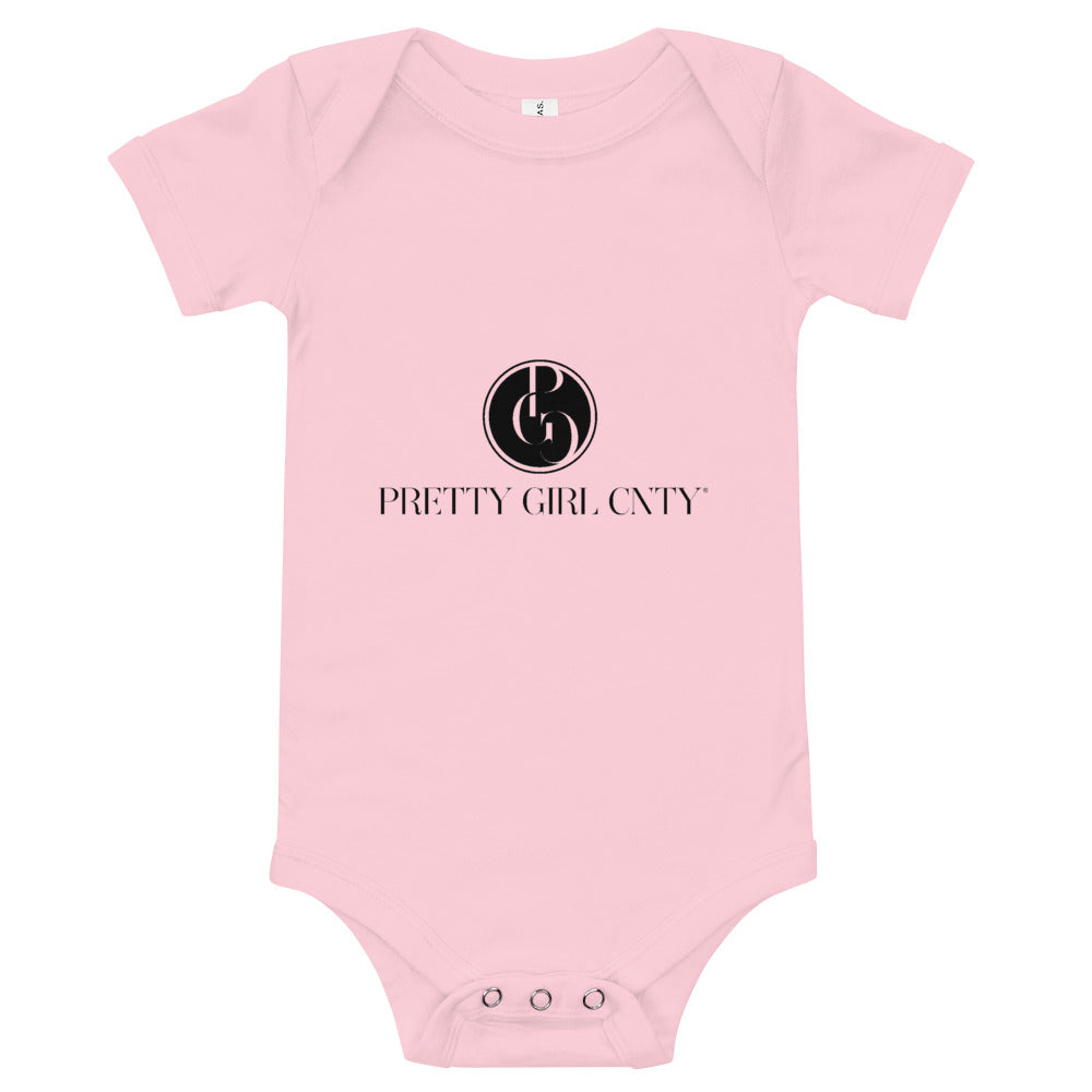 S/C Short sleeve baby bodysuits Signature Logo Black