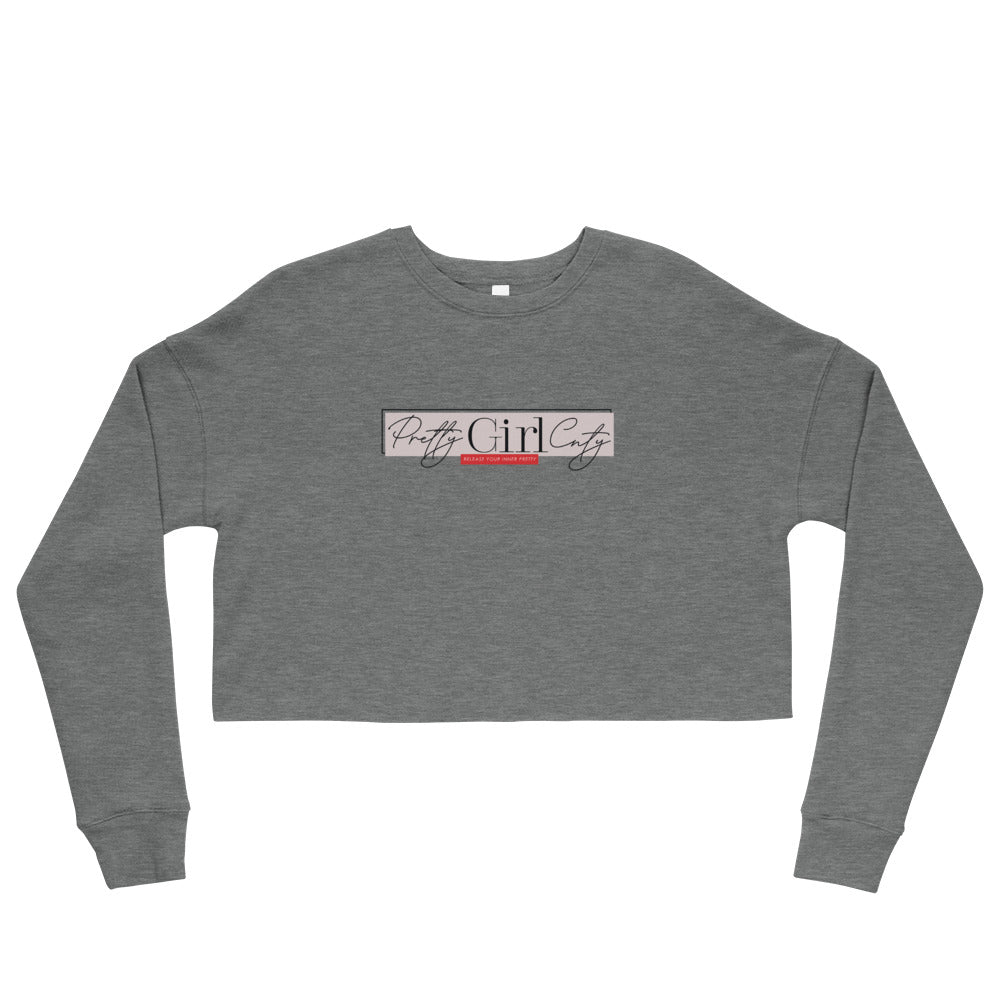 S/C Crop Sweatshirt Pretty Pink Rectangle