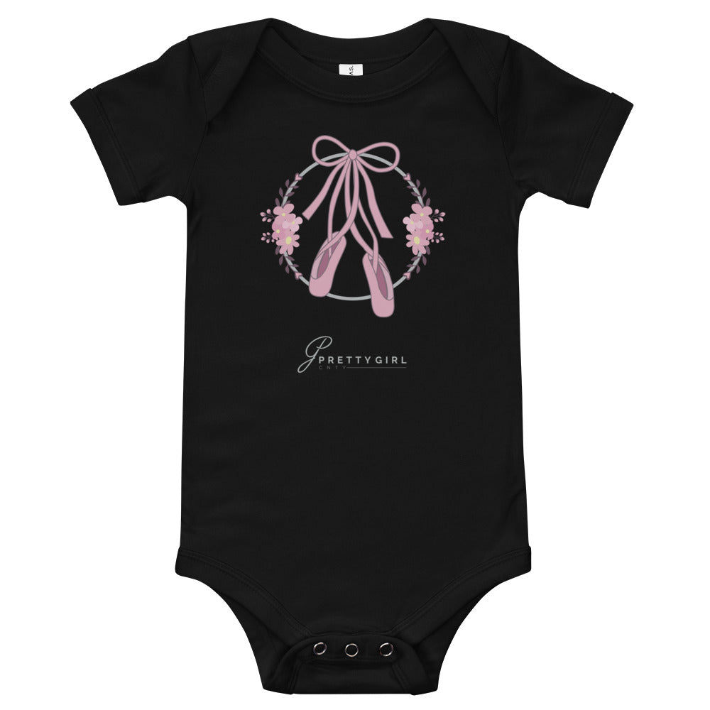 B/C Short sleeve baby bodysuit Ballet Shoe LT
