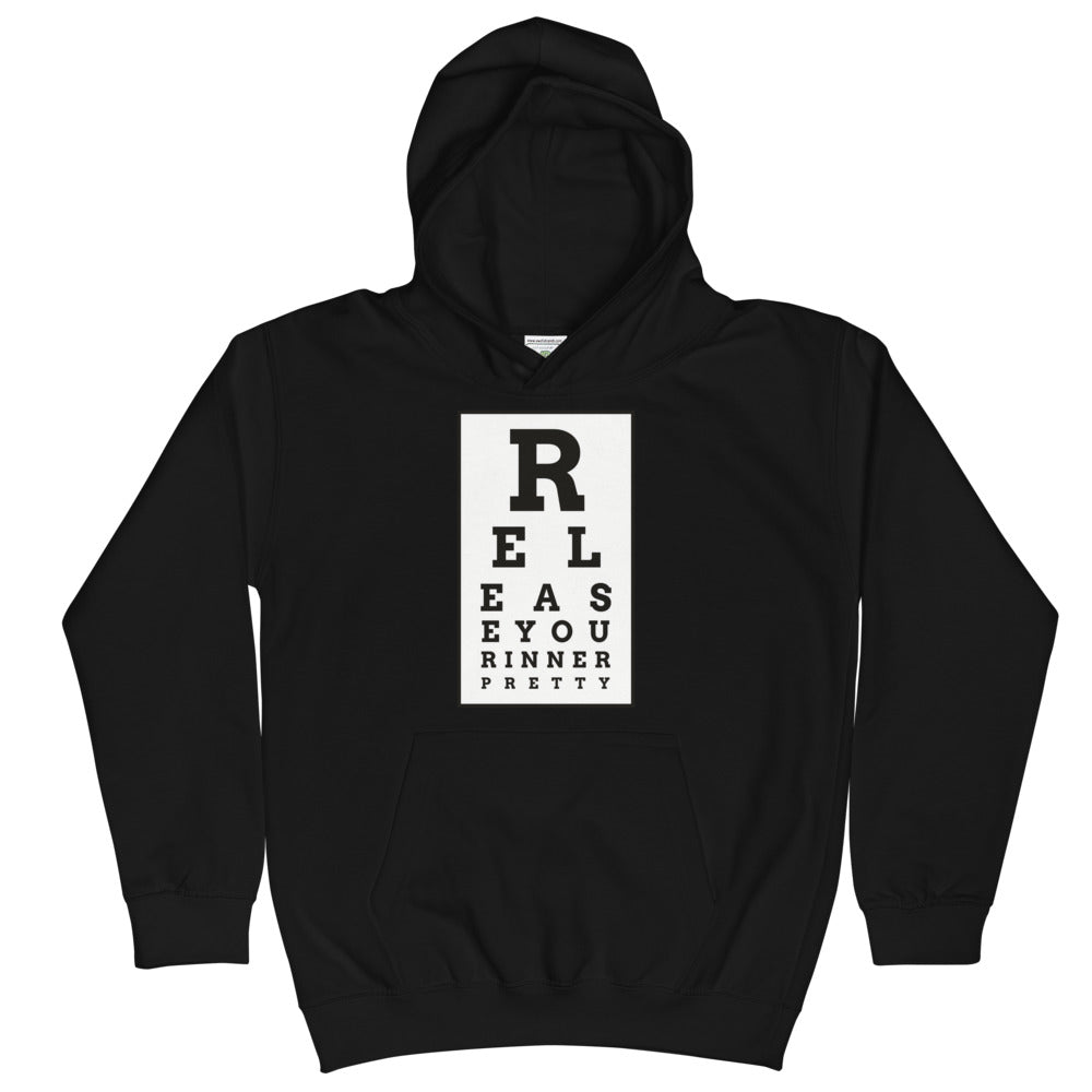 S/C Kids Hoodie Eye Chart Black & White