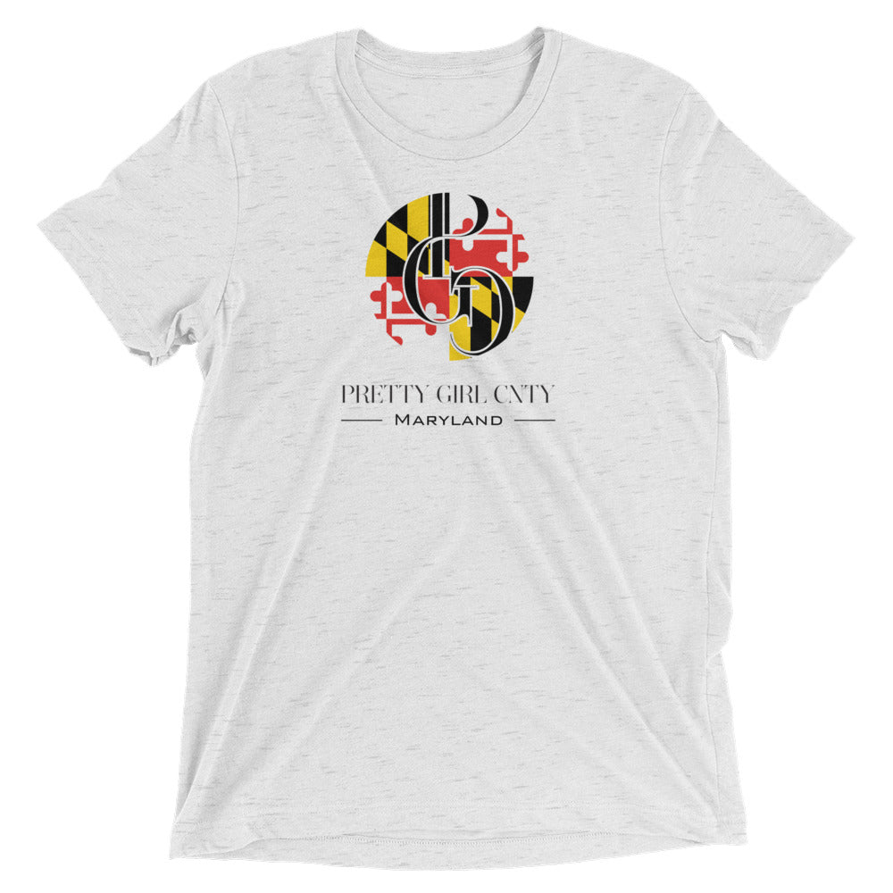 S/C Short-Sleeve Unisex Tri-Blend T-shirt Maryland Black