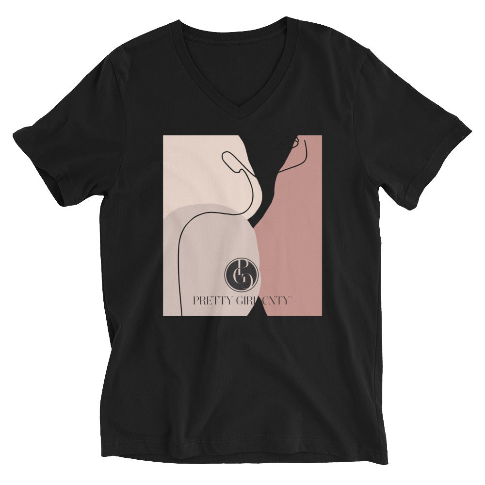 S/C Unisex Short Sleeve V-Neck T-Shirt Palette of Beauty