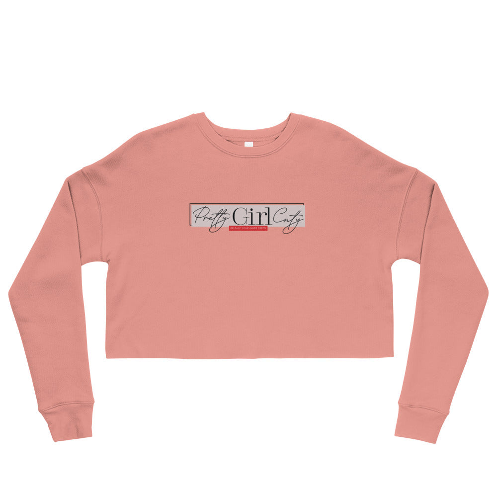 S/C Crop Sweatshirt Pretty Pink Rectangle
