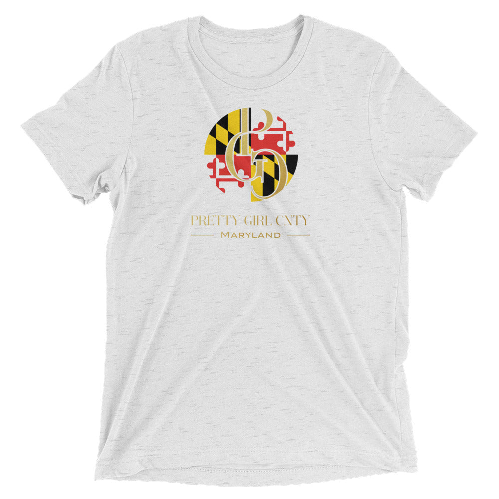 S/C Short-Sleeve Unisex Tri-Blend T-shirt Maryland Gold