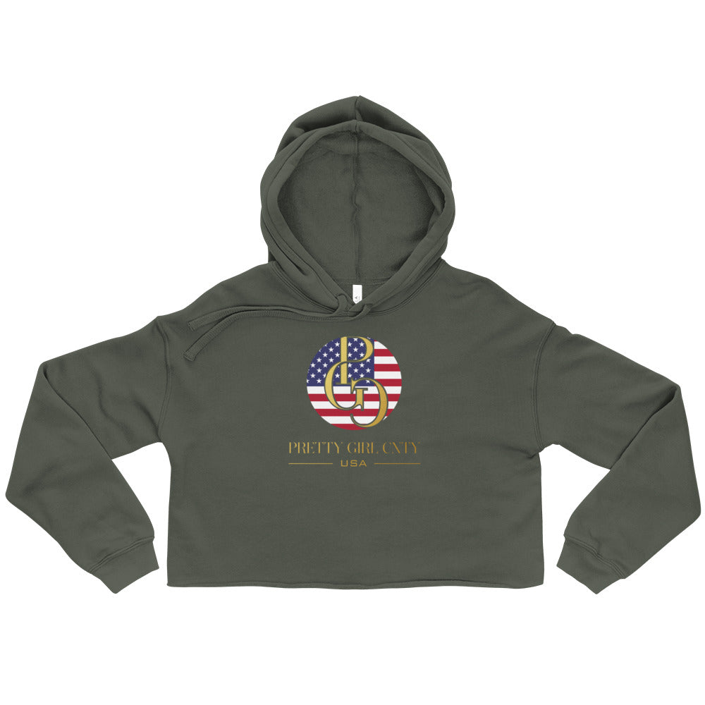 G/C Women’s Crop Hoodie USA Gold