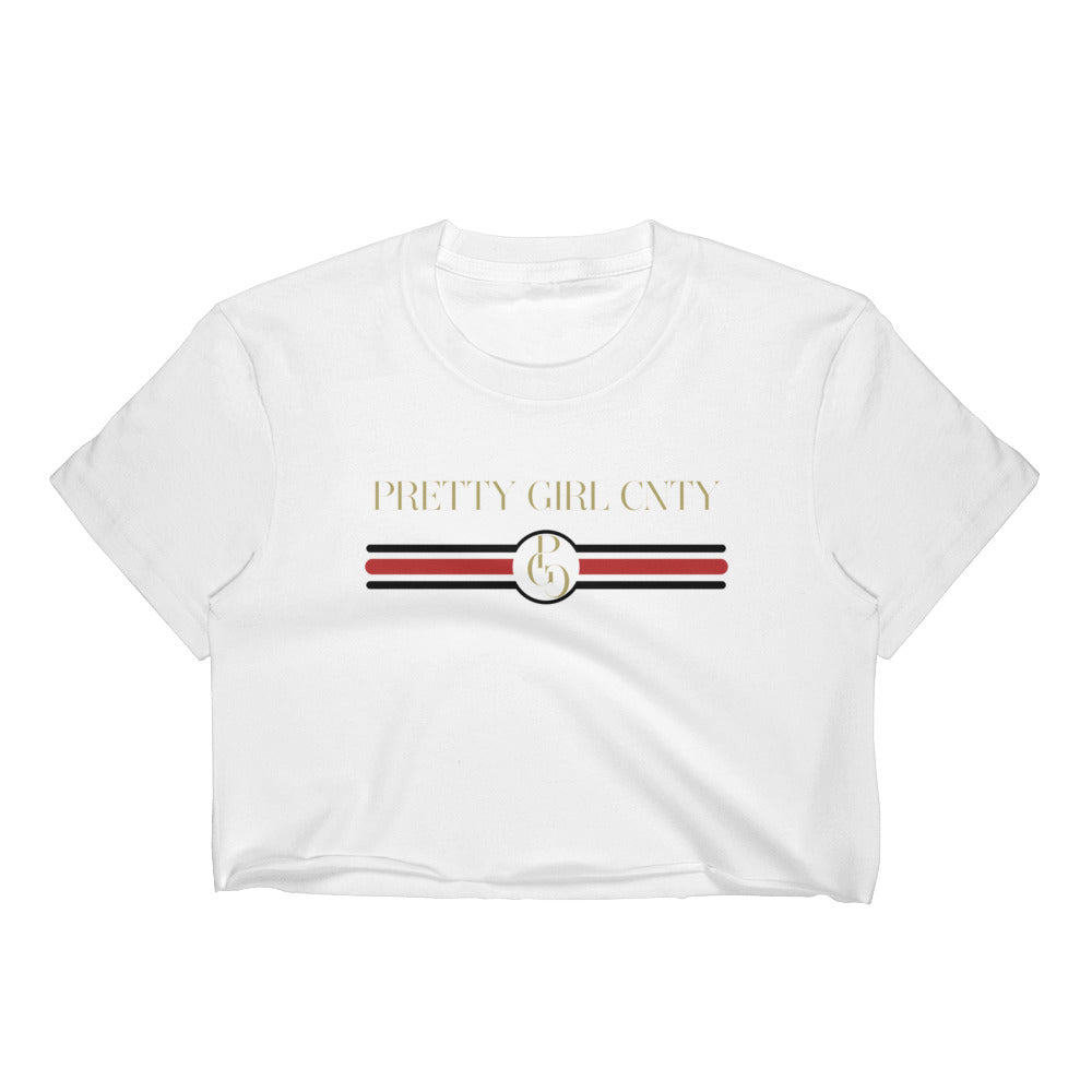 S/C Women’s Crop Tee Stripes Red & Black