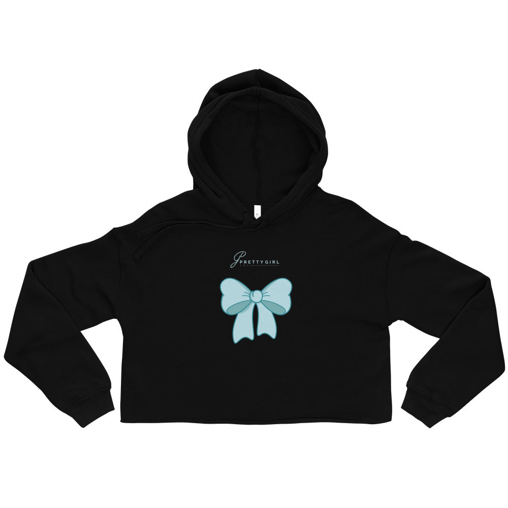 B/C Women’s Crop Hoodie Bow Light Blue