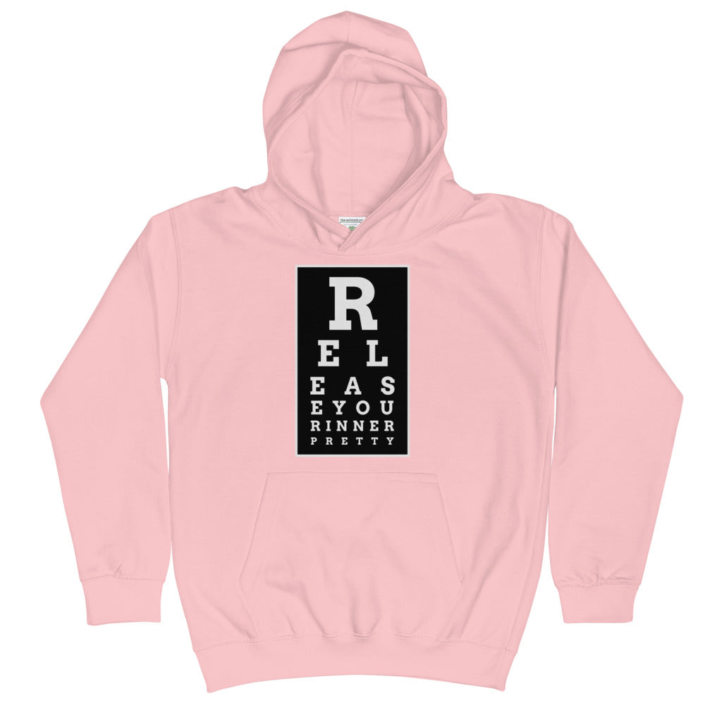 S/C Kids Hoodie Eye Chart White & Black