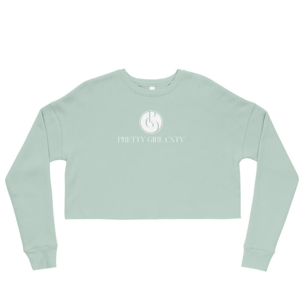 S/C Crop Sweatshirt Signature Logo White