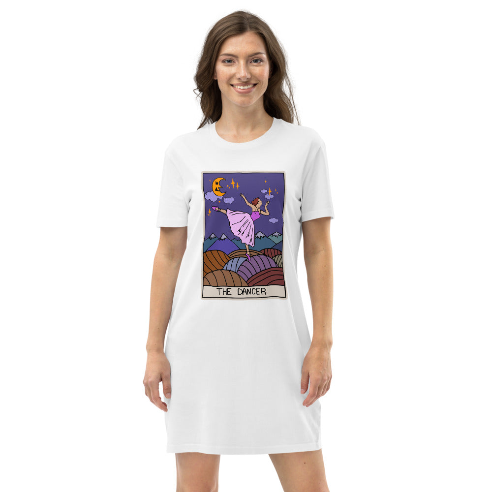 S/C Organic cotton t-shirt dress Dancer Tarot Card