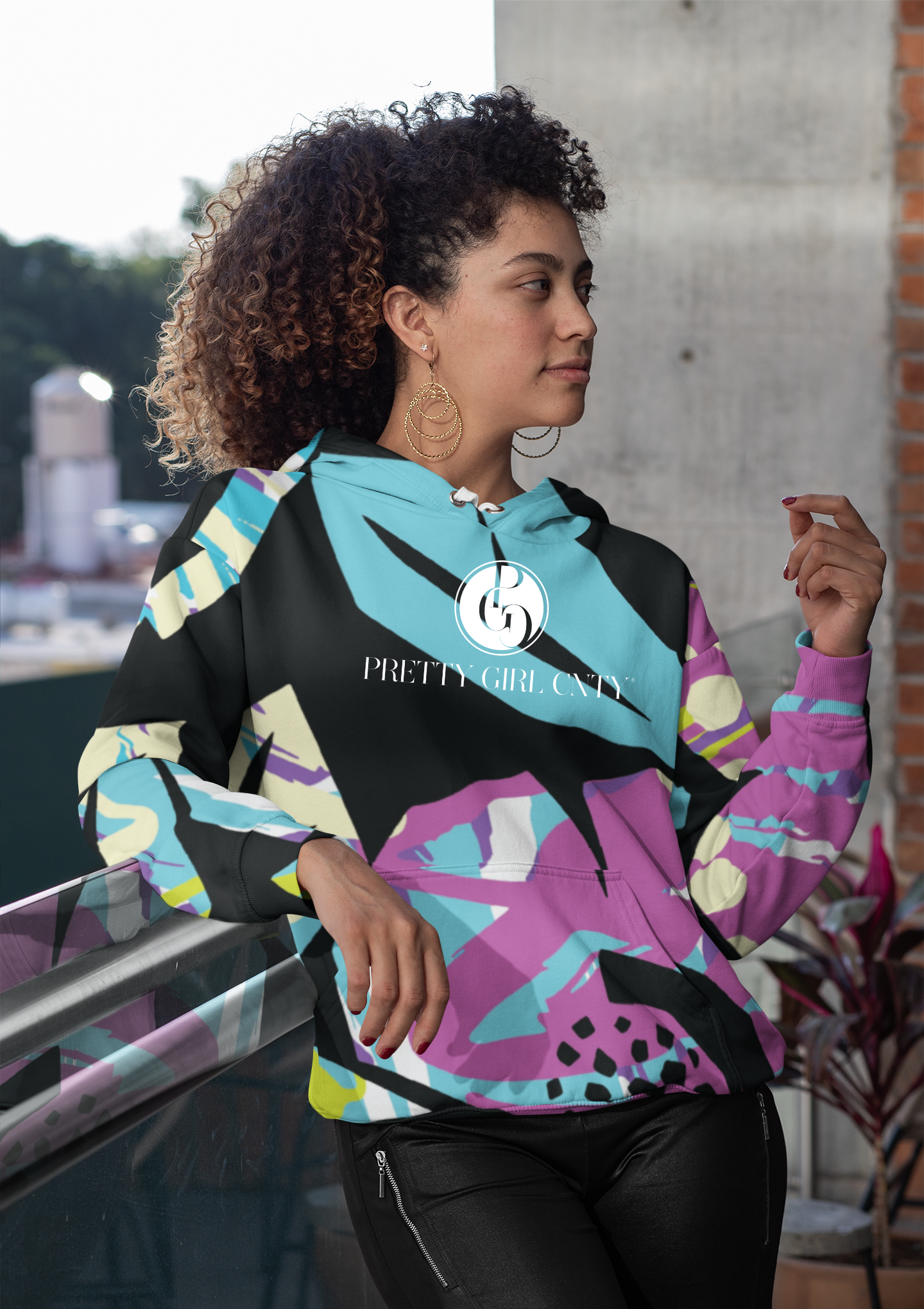 S/C Unisex Hoodie Purple Mix Signature Logo White