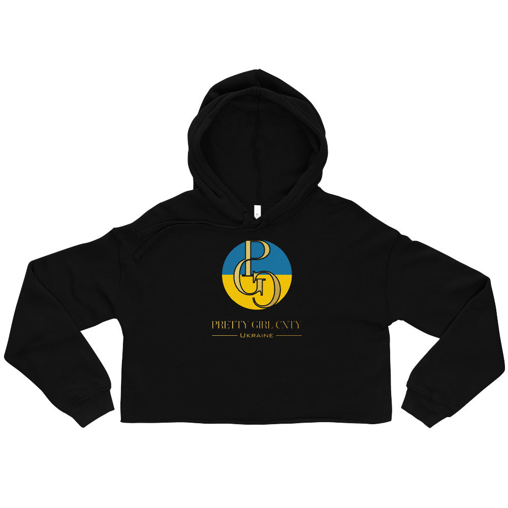 G/C Women's Crop Hoodie Ukraine Gold