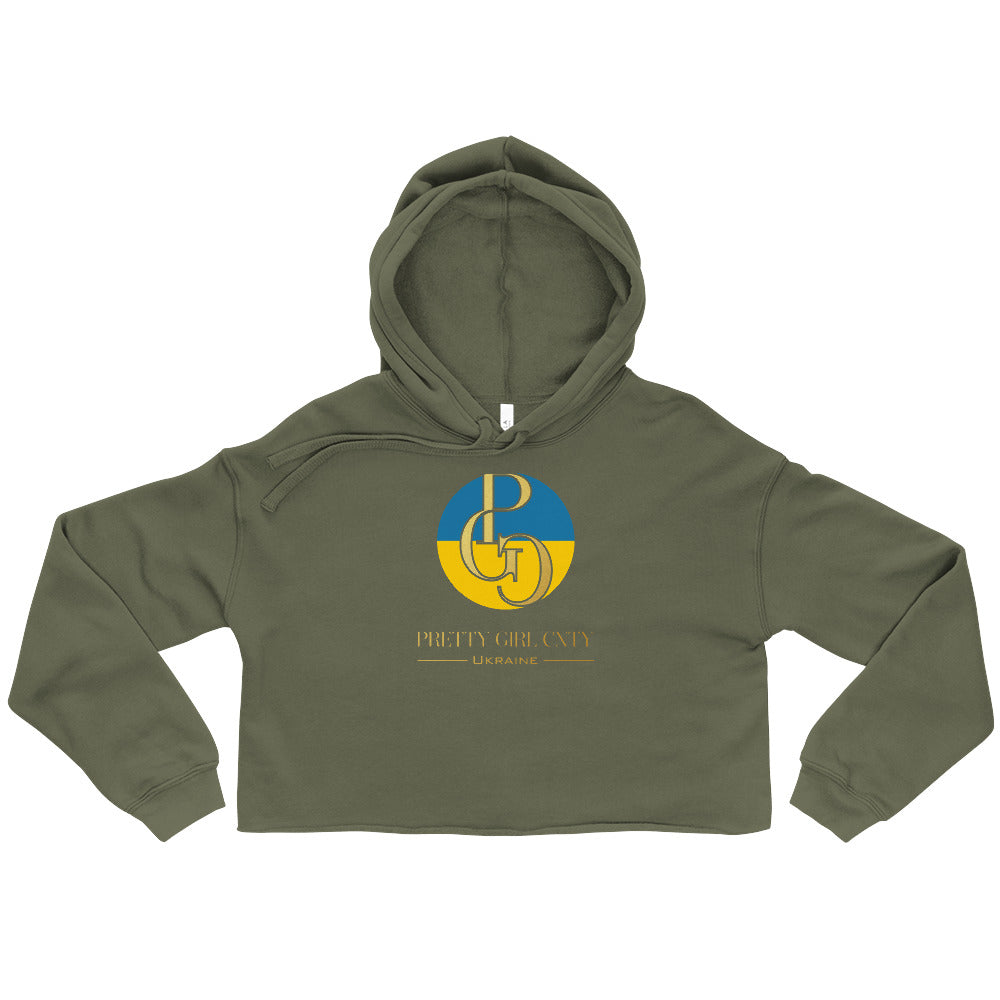 G/C Women's Crop Hoodie Ukraine Gold