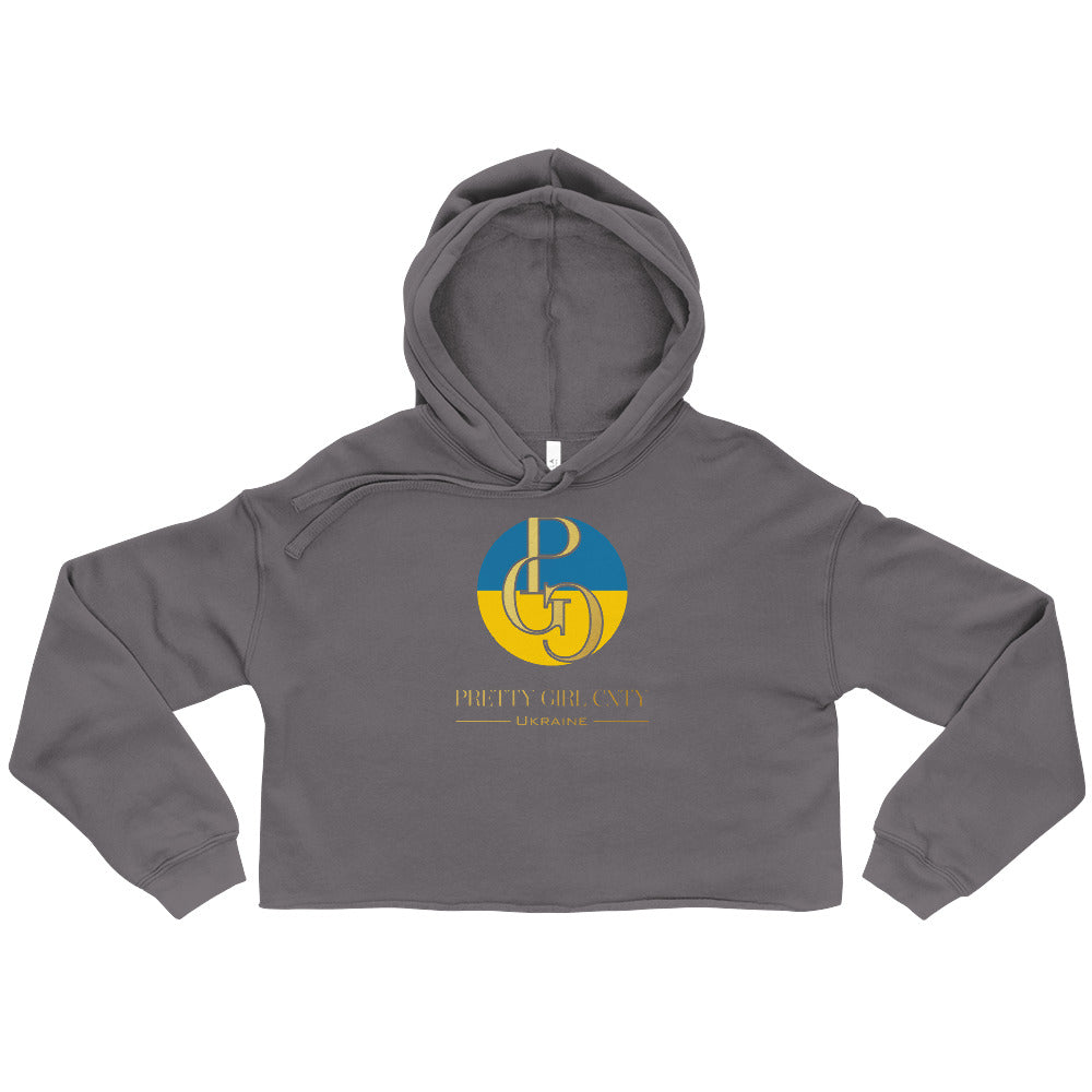 G/C Women's Crop Hoodie Ukraine Gold