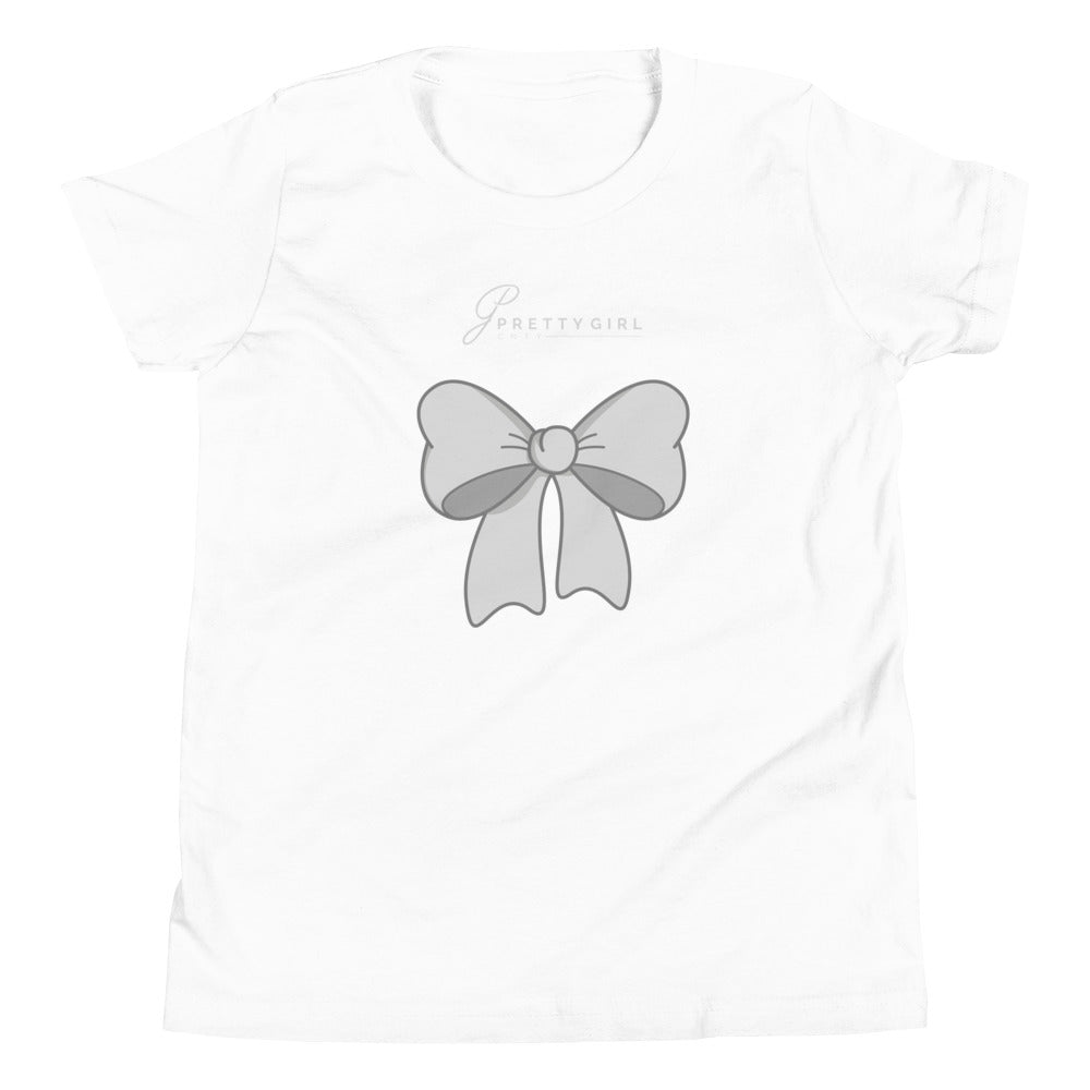 B/C Girl's T-Shirt Bow Light Grey
