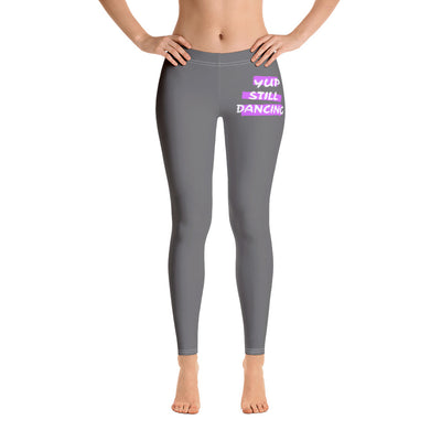 B/C Women's Cut & Sew Casual Grey Leggings Yup Still Dancing