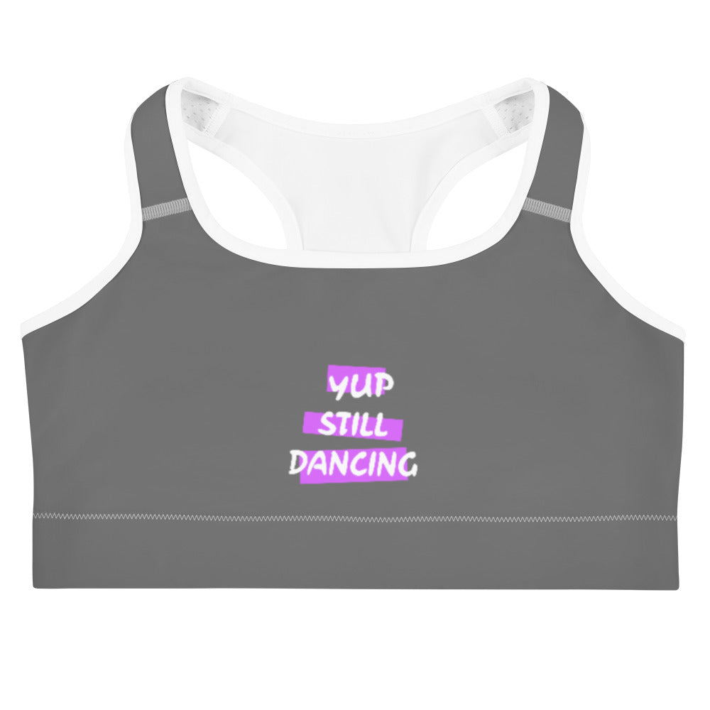 B/C Women's Grey Sports Bra Yup still Dancing
