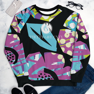 S/C Unisex Sweatshirt Purple Mix Signature Logo White