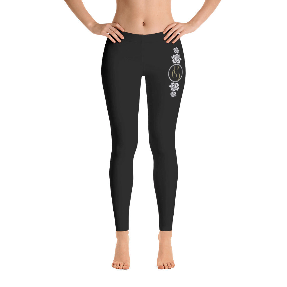 S/C Women's Cut & Sew Leggings Floral Logo Light Grey