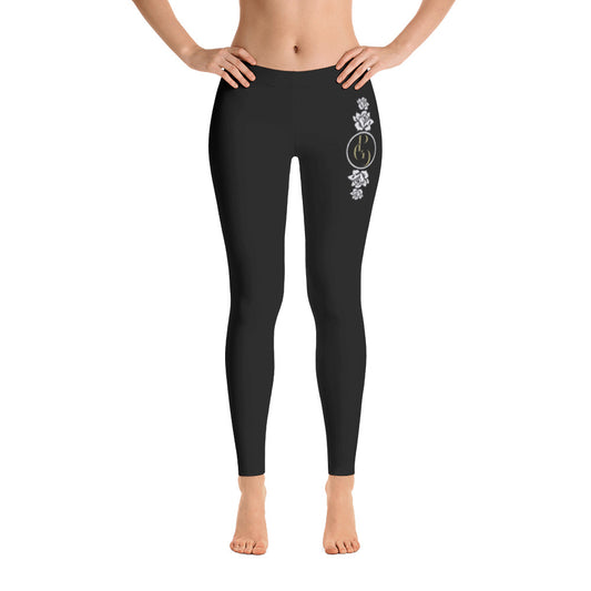 S/C Women's Cut & Sew Leggings Floral Logo Light Grey