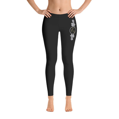 S/C Women's Cut & Sew Leggings Floral Logo Light Grey
