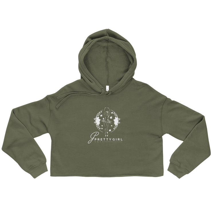 B/C Women’s Crop Hoodie Classic Ballerina White