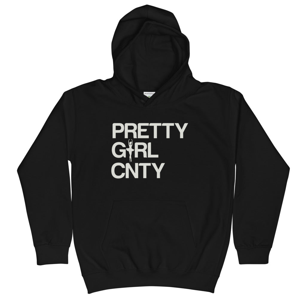 B/C Kids Hoodie Ballerina Text White