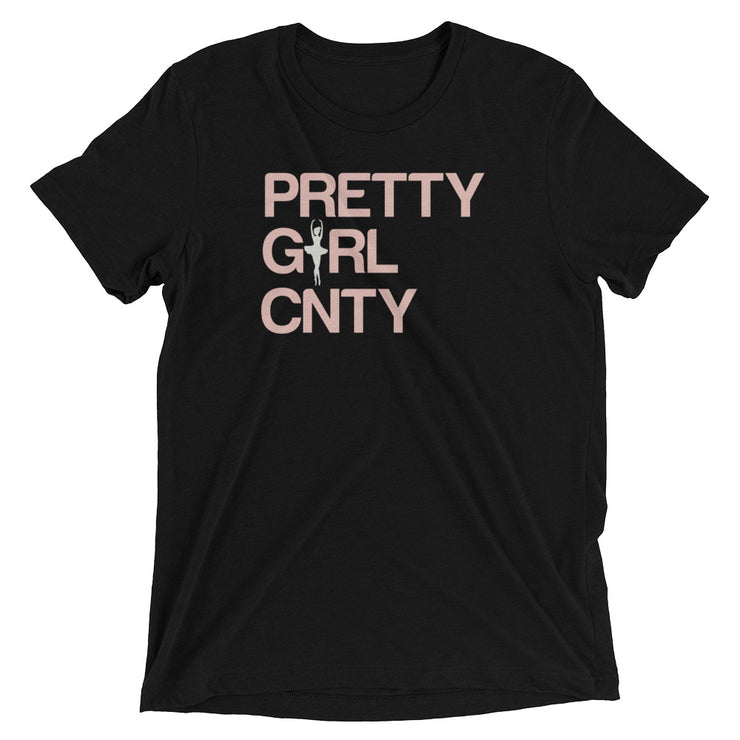 B/C Short-Sleeve Unisex Tri-Blend T-shirt Ballerina Text Pink