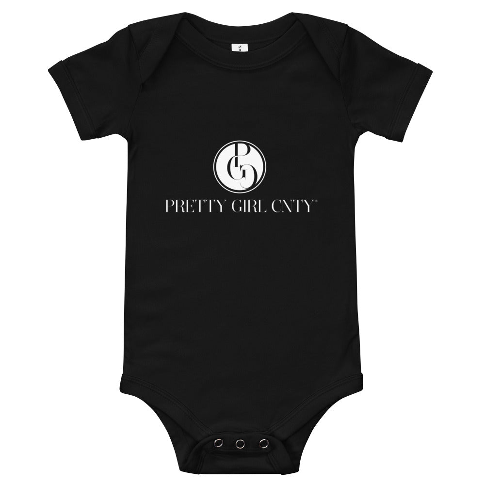 S/C Short sleeve baby bodysuits Signature Logo White