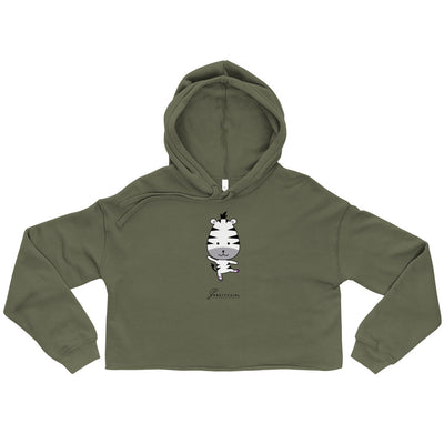 B/C Women’s Crop Hoodie Cartoon Zebra