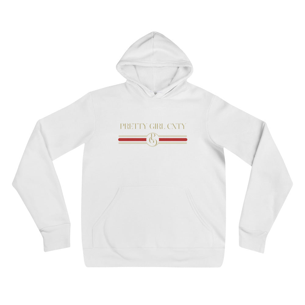 S/C Unisex Hoodie Stripes Red & White