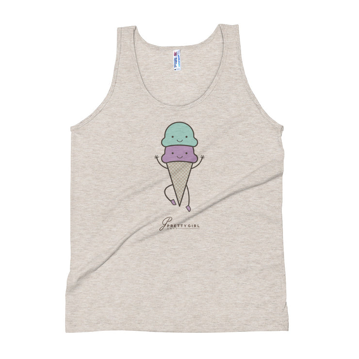 B/C Unisex Tri-Blend Tank Top Cartoon Ice Cream