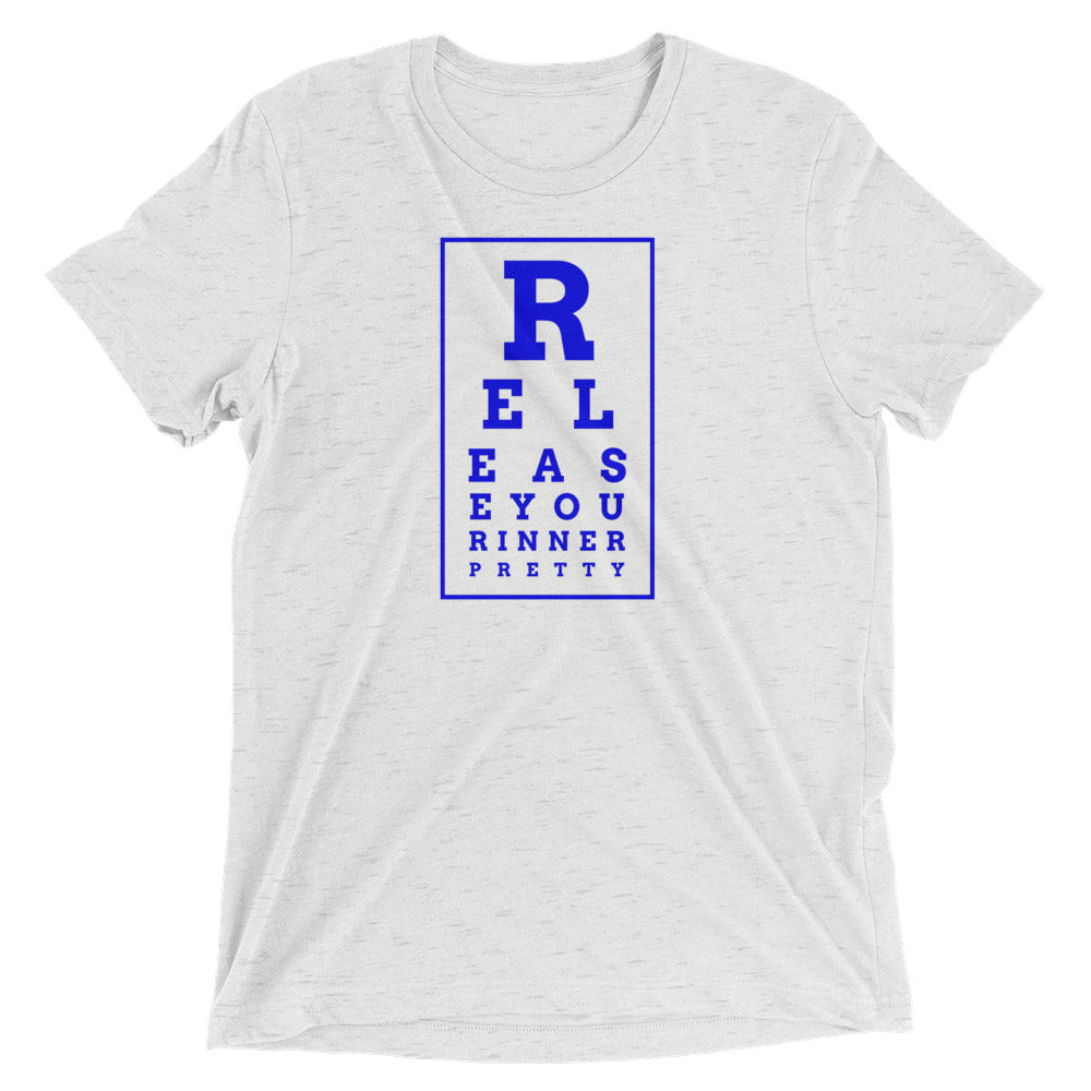 S/C Short-Sleeve Unisex Tri-Blend T-shirt Eye Chart White & Blue