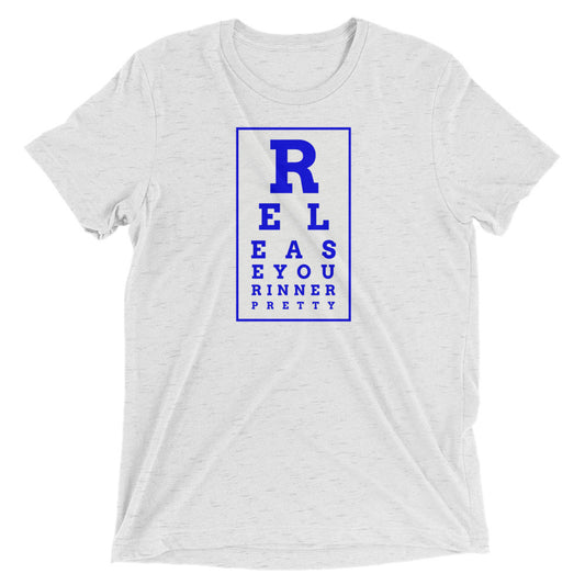 S/C Short-Sleeve Unisex Tri-Blend T-shirt Eye Chart White & Blue