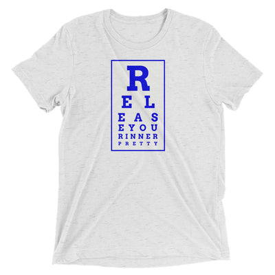 S/C Short-Sleeve Unisex Tri-Blend T-shirt Eye Chart White & Blue