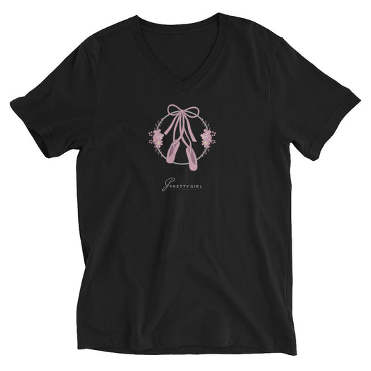 B/C Unisex Short Sleeve V-Neck T-Shirt Ballet Shoes LT